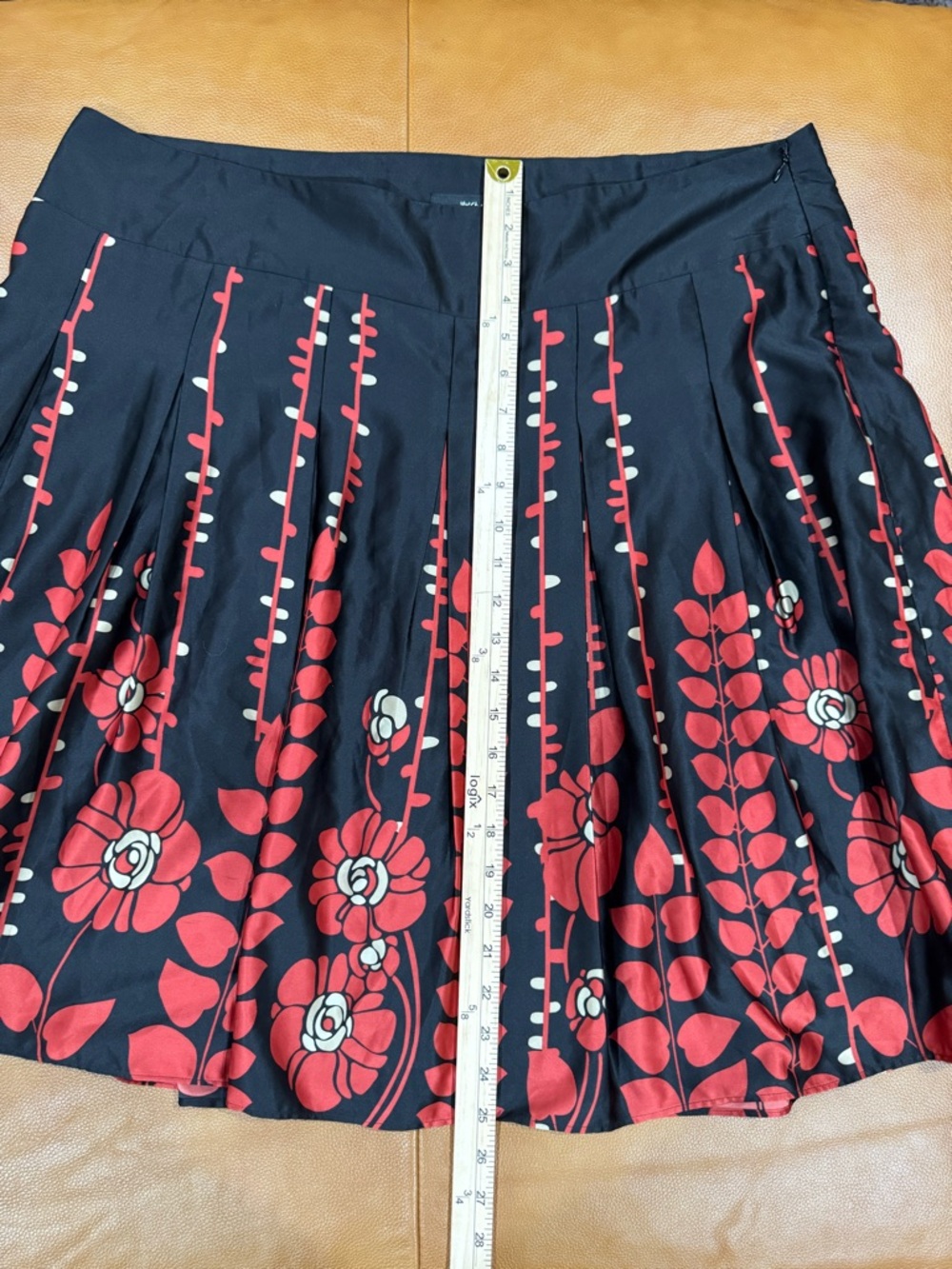 Mossimo Supply Co. Navy Midi Skirt with Pink Floral Stripe Print - Picture 6 of 6